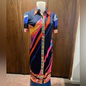 Vintage Leonard Paris Dress Sz S (Measurements below)